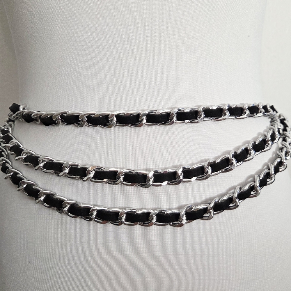 Silver And Black Chain Belt - Picture 5 of 7